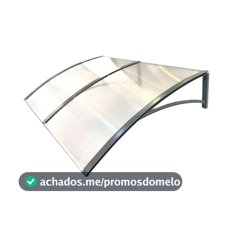 Toldo Policarbonato Modular 150x70 Cm Portas Janelas Cor Toldo Cinza c/ translucido