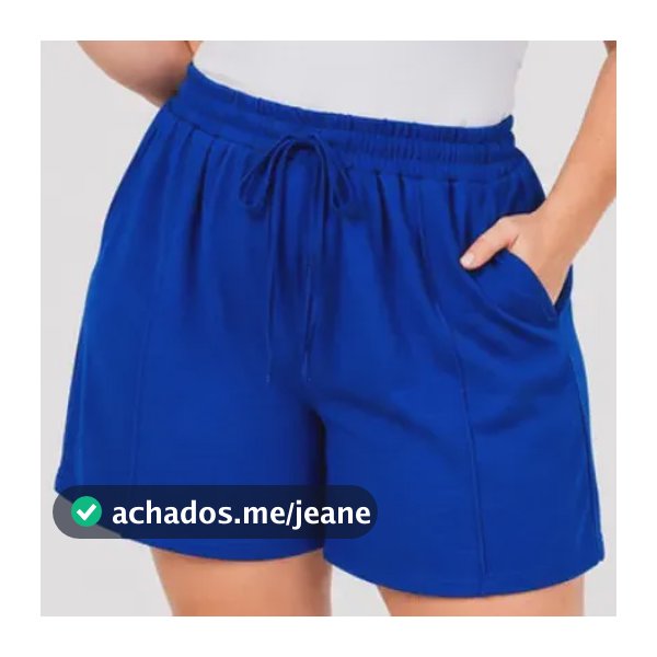 Shorts Pus Size Feminino Bolso Cintura Alta Confortável Leve