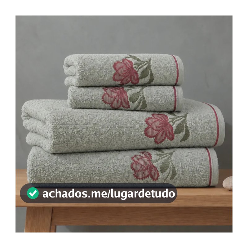Jogo De Toalhas 100% Algodão Karsten Banho E Rosto 4 Peças