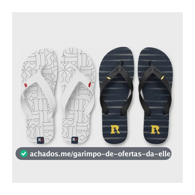 Kit 2 Pares Chinelo Masculino Reserva Confortável E Macio Coqueiro E Preto Dourado 41/42