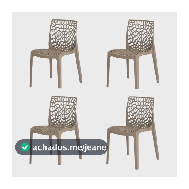 Kit 4 Cadeiras Gruvyer Design Cozinha Sala Estar/jantar Nude