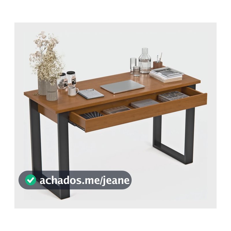 Mesa Escrivaninha Para Escritório Com Gaveta Estilo Industrial Web Home Móveis