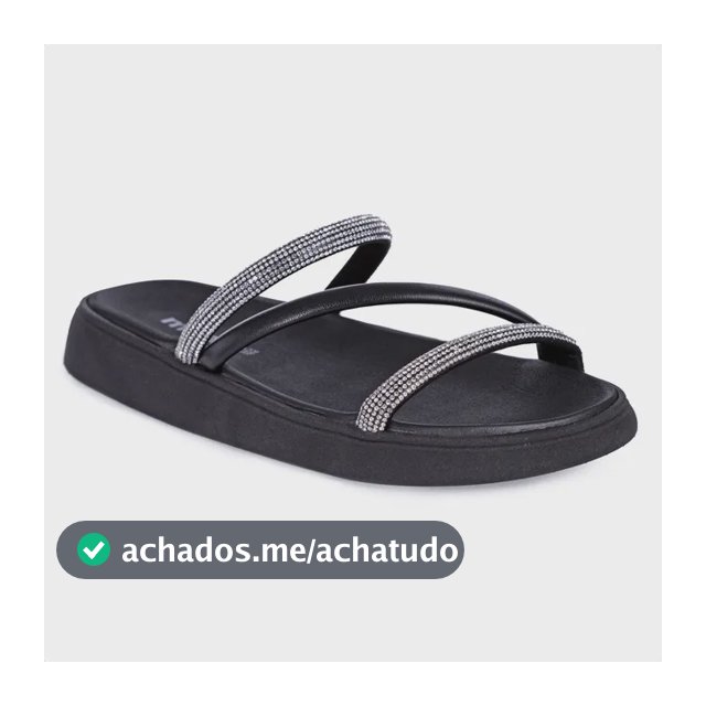 Sandalia Papete Moleca Feminina Tiras Strass Macia Original