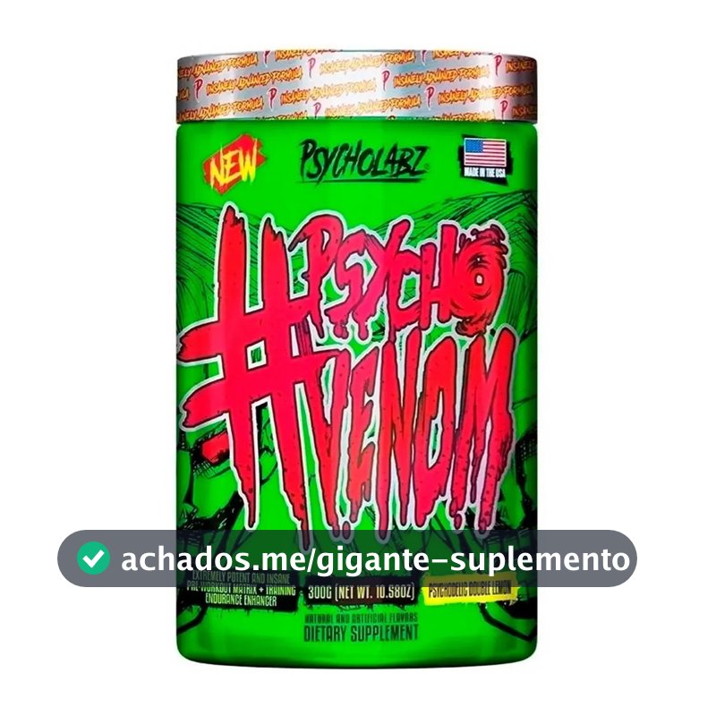 Pré Treino Psycholabz Psycho Venom 300g Double Lemon Em Pó