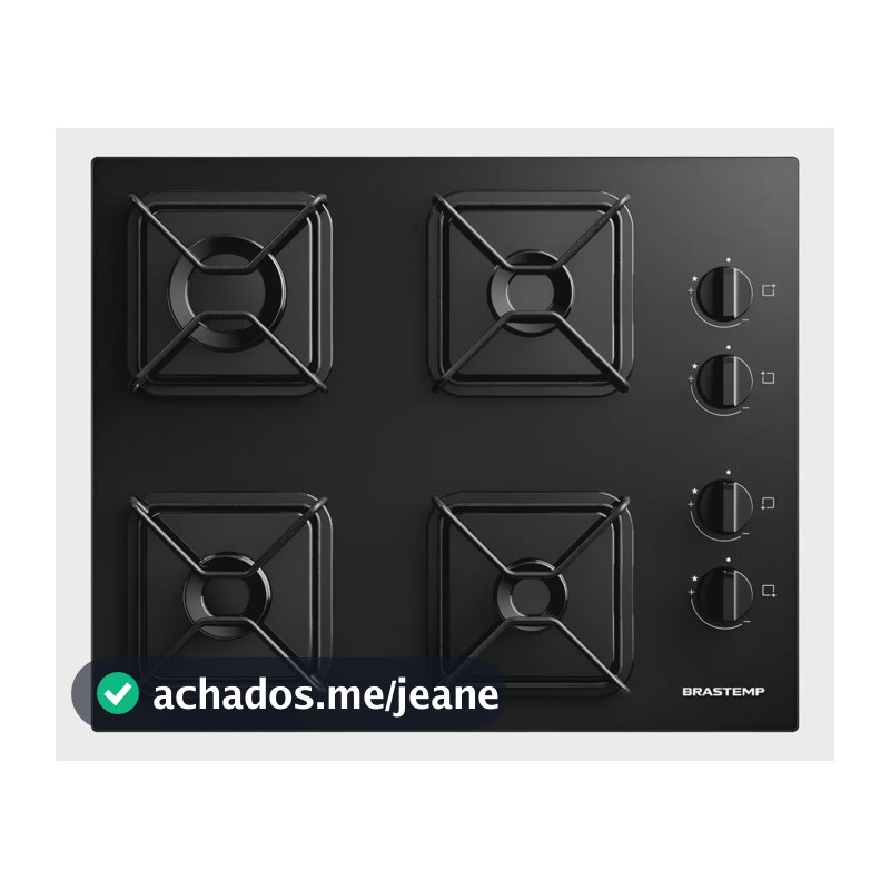 Cooktop Brastemp a Gás 4 Bocas com Grades de Ferro - BDD61BE