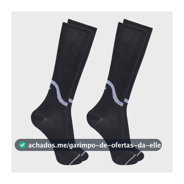 2 Pares Meia Poliamida Compressão Cano Alto Corrida Trifil