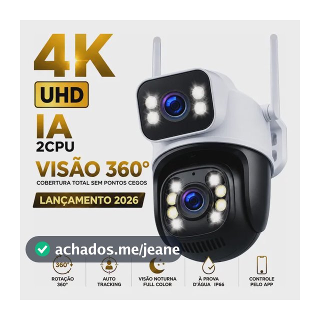 Câmera Segurança Externa Ip Wifi A28 App Icsee A Prova Dagua Ip66 Dome Lente Dupla Lentes 2 Em 1 Vigilancia Visão Noturna Infravermelho 4k Uhd Nova Geração Lançamento 2026 Nexgen