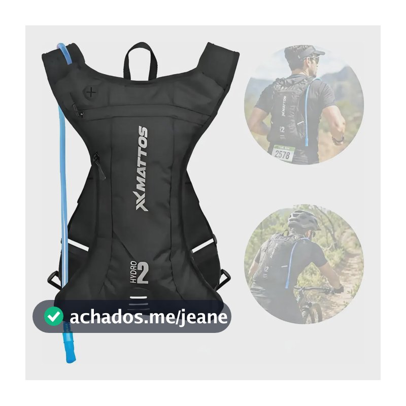 Mochila Hidratação Hidro 2l Preta Motocross Corrida Ciclismo