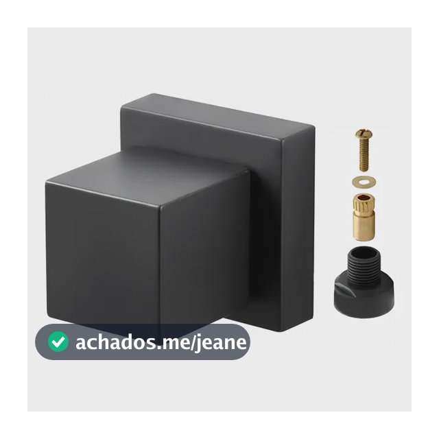 Acabamento Quadrado Preto Fosco Com Conversor Docol Deca