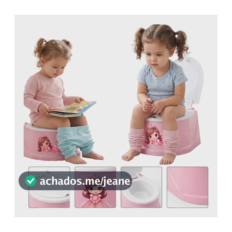 Penico Para Desfralde Troninho Infantil Com Tampa Rosa/azul Rosa Princesa