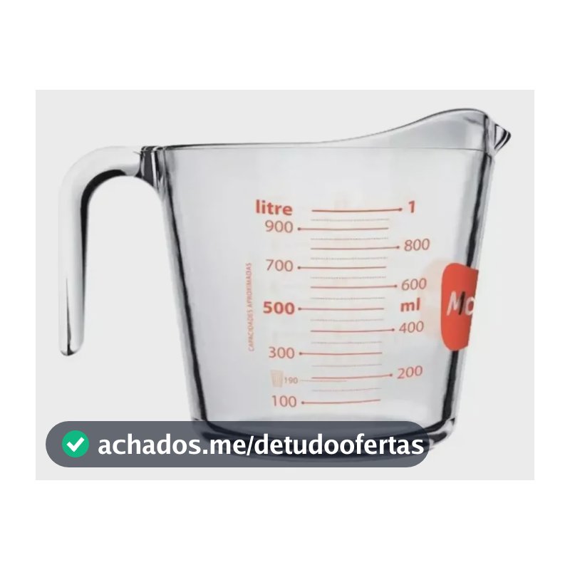 Jarra Medidora Vidro Marinex Desadora 1l Nadir Transparente Transparente