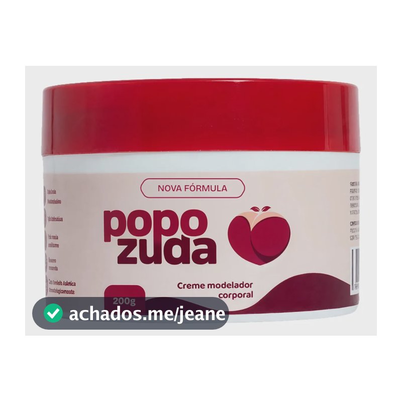 Popozuda Cream Creme Para Glúteos Mais Firmes Uniformes 200g Fragrância Floral