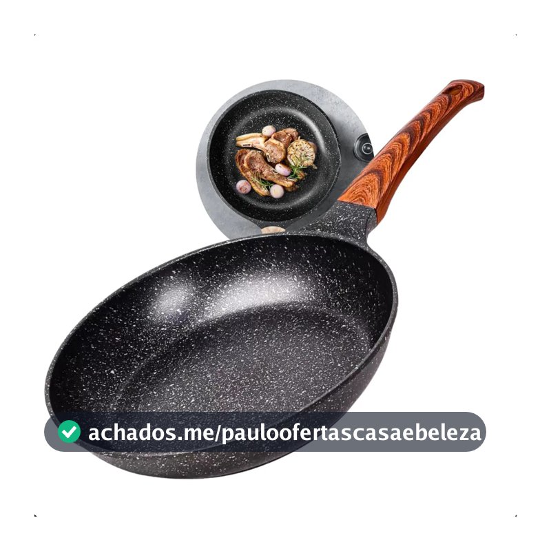 Frigideira Cerâmica Antiaderente Grande 24cm Para Fogão A Gás Indução Cooktop Panela Frita Sem Óleo Não Gruda Profissional Moderna Mix