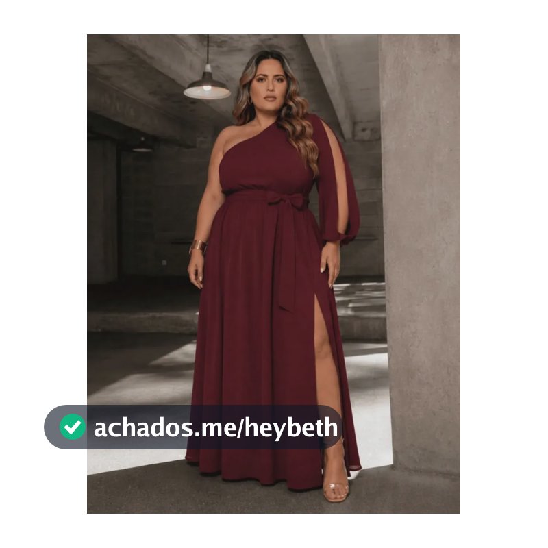 Vestido Longo Feminino Plus Size Um Ombro Só Com Fenda Manga Vinho G1