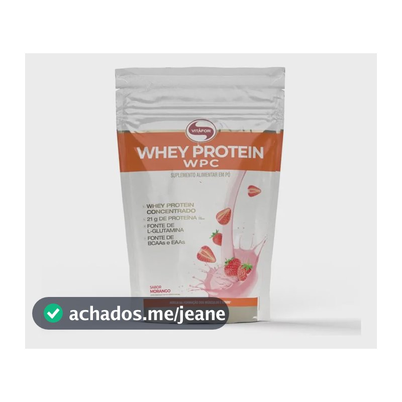 Whey Protein WPC Morango 900g Vitafor