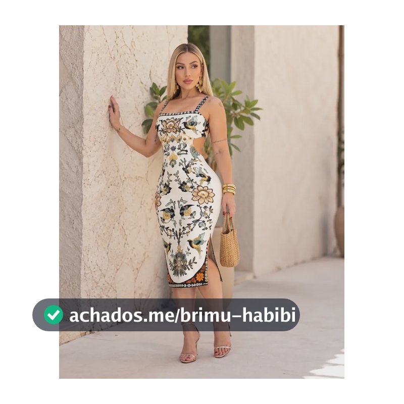 Vestido Feminino Midi Estampado Elegante Casual Chic Sol Carioca Estampado Único 36-42
