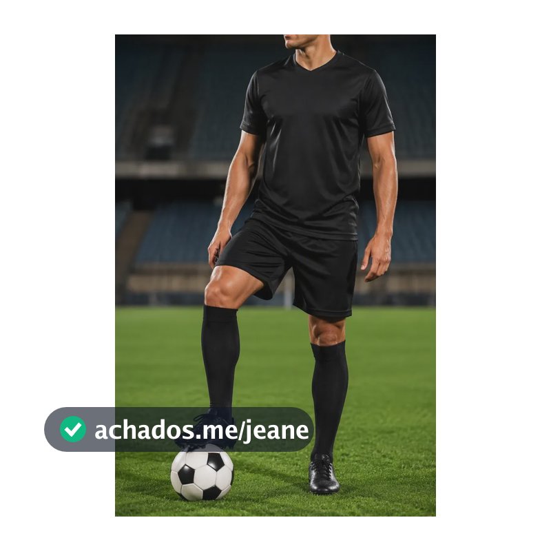 1 Par Meião Jogador Pro Futebol Campo Futsal Society Vôlei Preto 38-43
