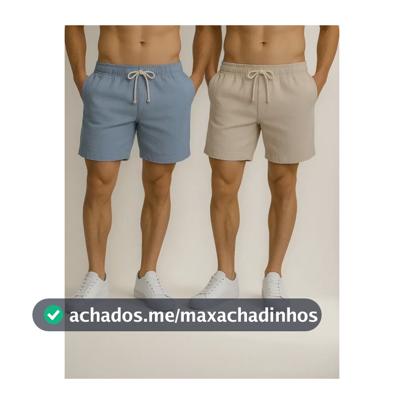 Kit 2 Shorts Linho Masculina Bermuda Estilo Mauricinho Leve