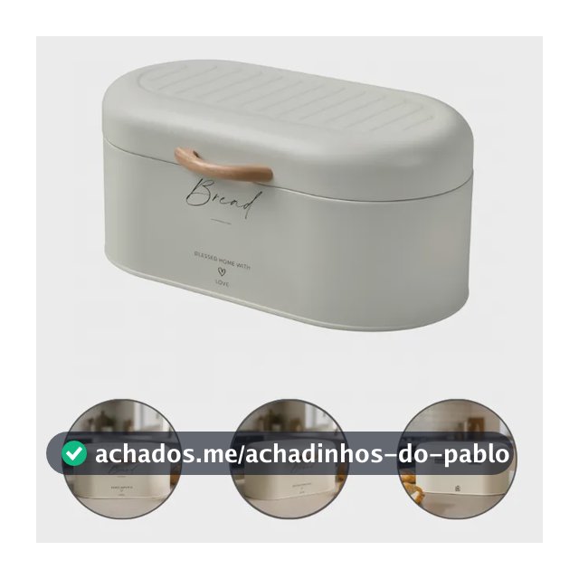 Porta Pão Grande Metal Organizador De Pães Bolo Moderno Creme Liso