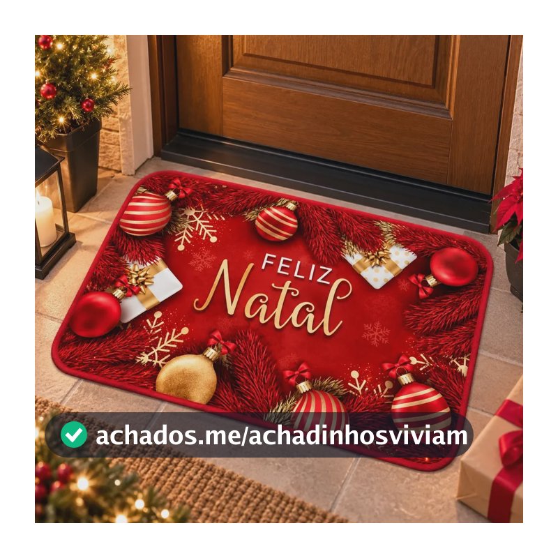 Tapete De Natal Porta Capacho Decorativo Decoração Entrada Modelo 1