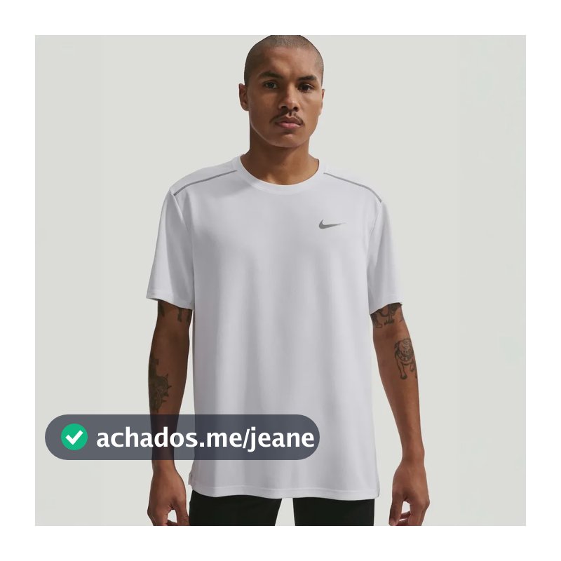 Camiseta Dri-fit Nike Uv Miler Masculina Branco/cinza G