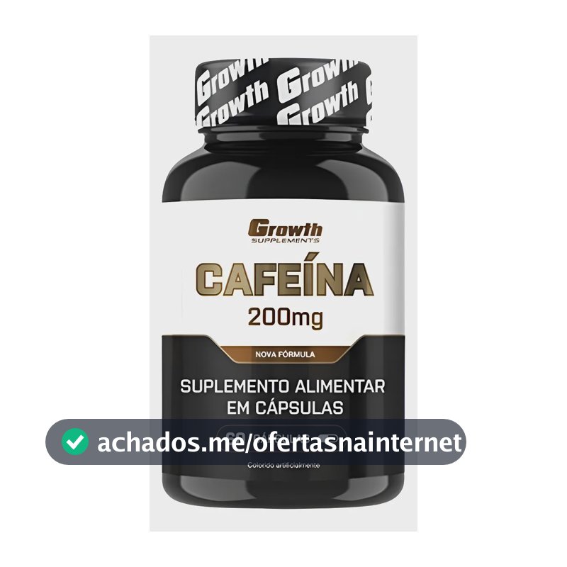 Cafeína 200mg (60 Caps) Termogênico Growth Supplements