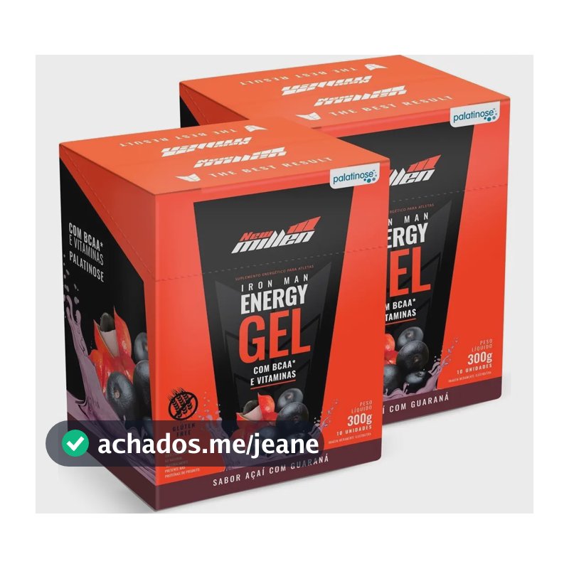 2x Repositor De Energia Iron Man Gel Caixa C/ 10 New Millen Sabor Tangerina