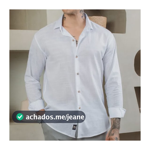 Camisa Vicenza Manga Longa Linho Gola Tradicional Estilosa