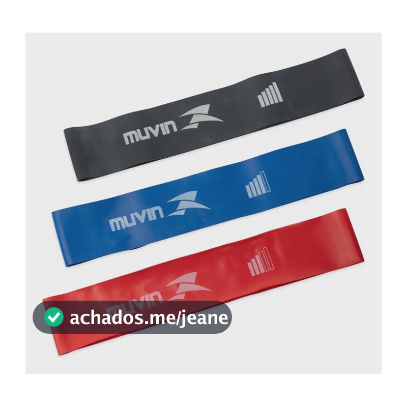 Kit 3 Mini Band Muvin Faixas Elásticas 3 Resistências Treino