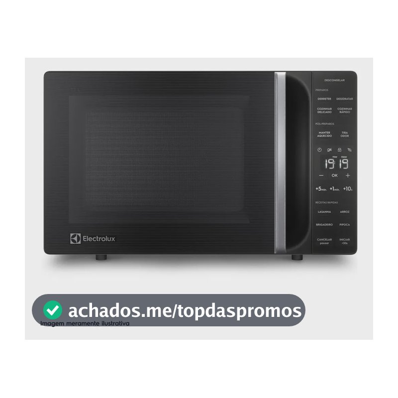 Micro-ondas Electrolux 23L Preto Efficient com Descongelamento Assistido (ME23P