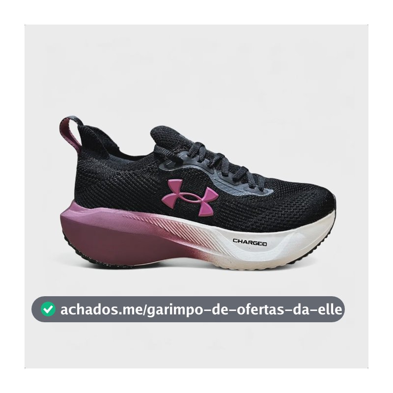 Tênis Feminino Corrida Treino Conforto Under Armour Slight Black/black/fuchsia 34
