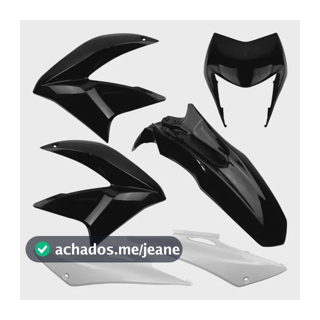 Conjunto Plastico Carenagem 4 Peças Nxr Bros 150 2014 Preta Preta 2014