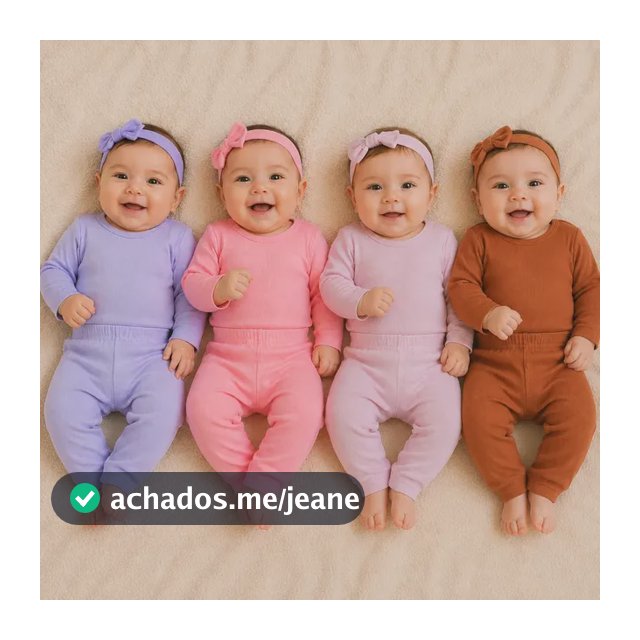 Kit 4 Conjuntos Bebê Body Manga Longa E Calça Canelado