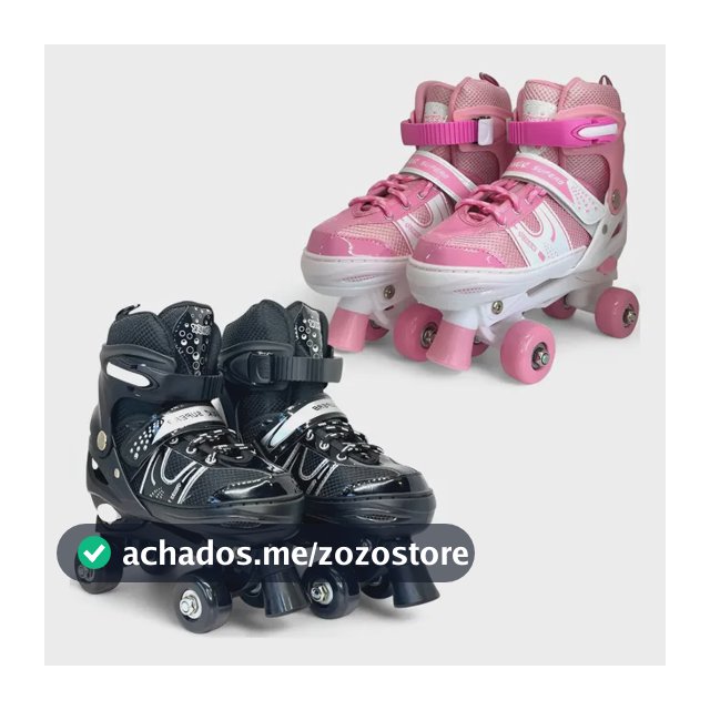 Patins Infantil Roller 4 Rodas Tamanho Ajustavel 28-36 Bolsa
