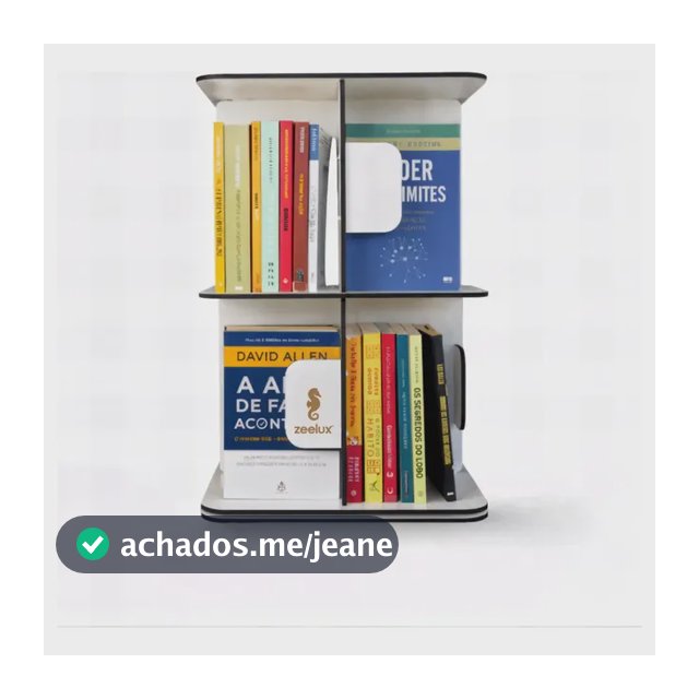 Estante Para Livros Giratória Compacta Para 80 Livros Branco
