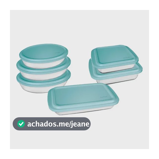 Conjunto Assadeiras 6 Peças De Vidro Com Tampa Verde Marinex