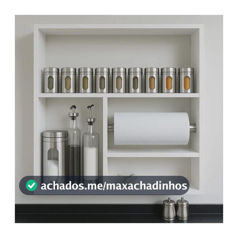 Porta Tempero Papel Mdf Condimento Organizador De Cozinha Branco