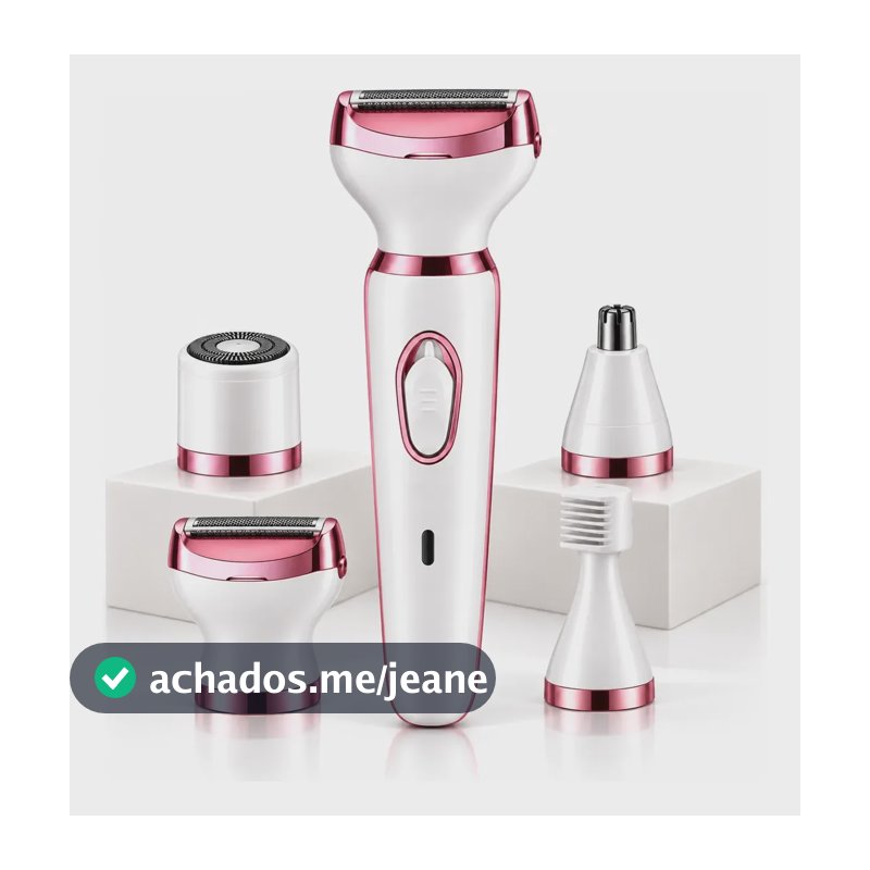 Máquina Depilador Elétrico Feminino 4 Em 1 Pelos Íntimos Branco 127/220v