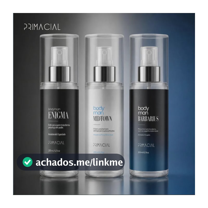 Kit Body Splash Masculino Barbarius + Enigma + Midtown 200ml