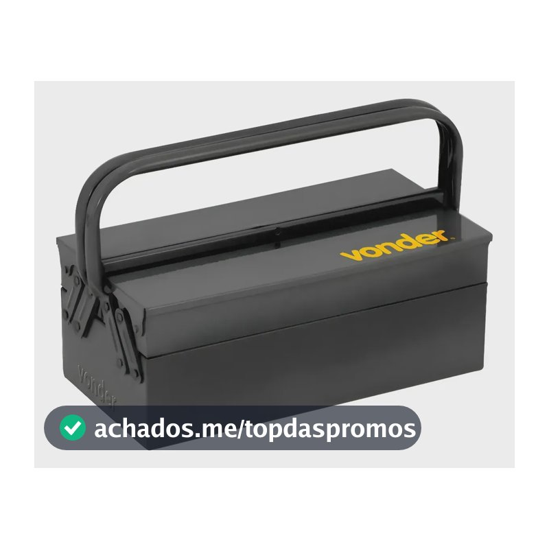 Caixa Para Ferramentas Metalica 03 Gavetas 40x19x16 Vonder Preto