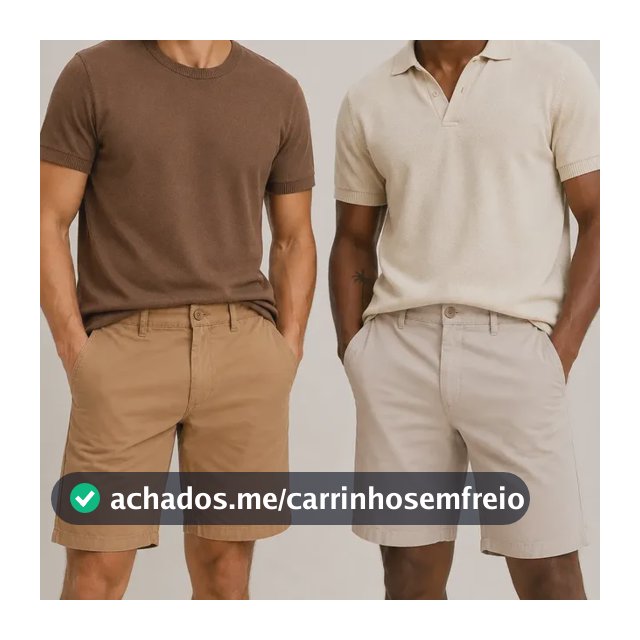 Kit 2 Bermudas Masculinas Sarja Chino Bolso Faca Hering