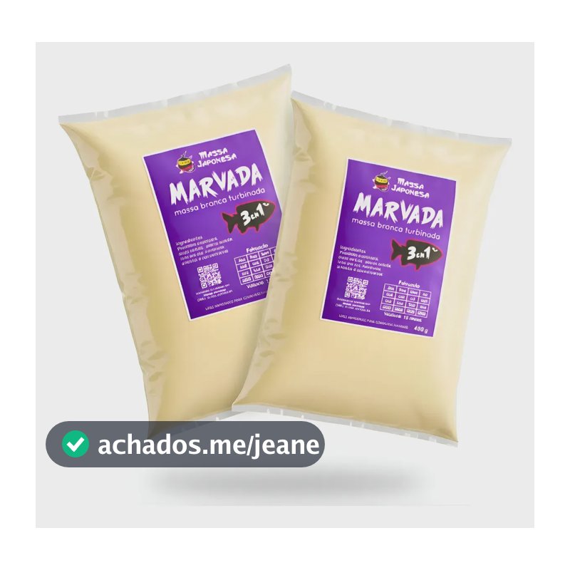 Kit C/ 2 Massas Marvada 3 Em 1 - Massa Japonesa (800g) Pesca Branco