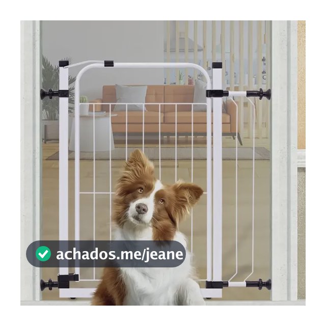 Portão Aramado Proteção Pet Útil 69 Á 84cm 80cm Cor Grade Branca