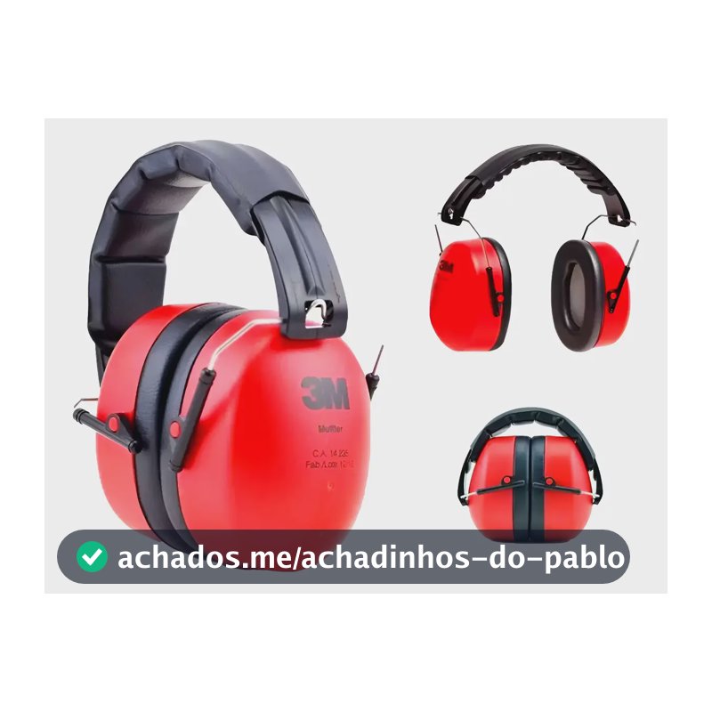 Abafador De Ruídos Pomp Muffler 3m Protetor Auditivo 21db Vermelho