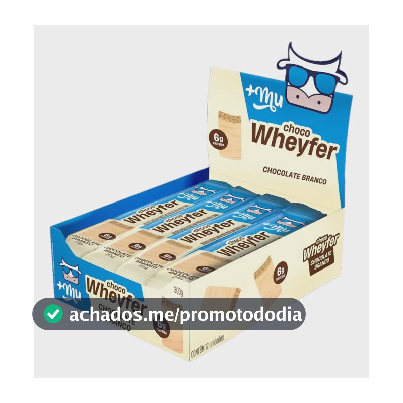 Proteína +mu Chocowheyfer Em Barra De Proteína Sabor Chocolate Branco 12 Un