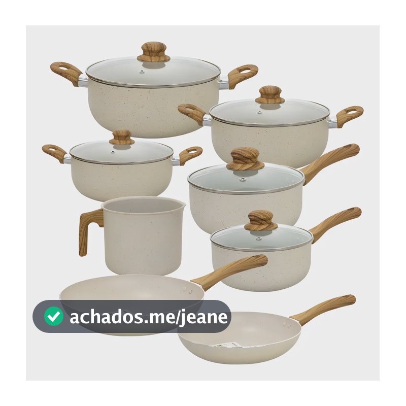 Jogo de Panelas Cerâmica Antiaderente Casambiente Sahara 8 Peças