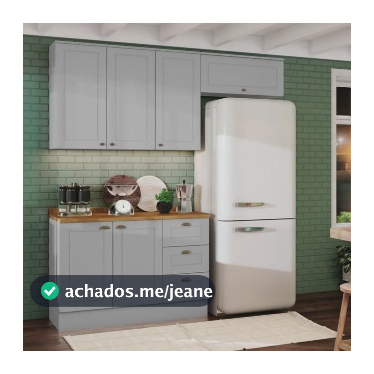 Cozinha Compacta 6 Portas 3 Gavetas Emily Wt Cinza/nature
