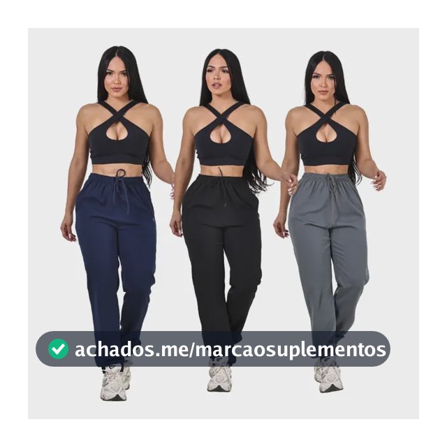 Kit 3 Calças Jogger Femininas Secagem Rápida E Conforto Preto - Marinho - Cinza Escuro Liso G