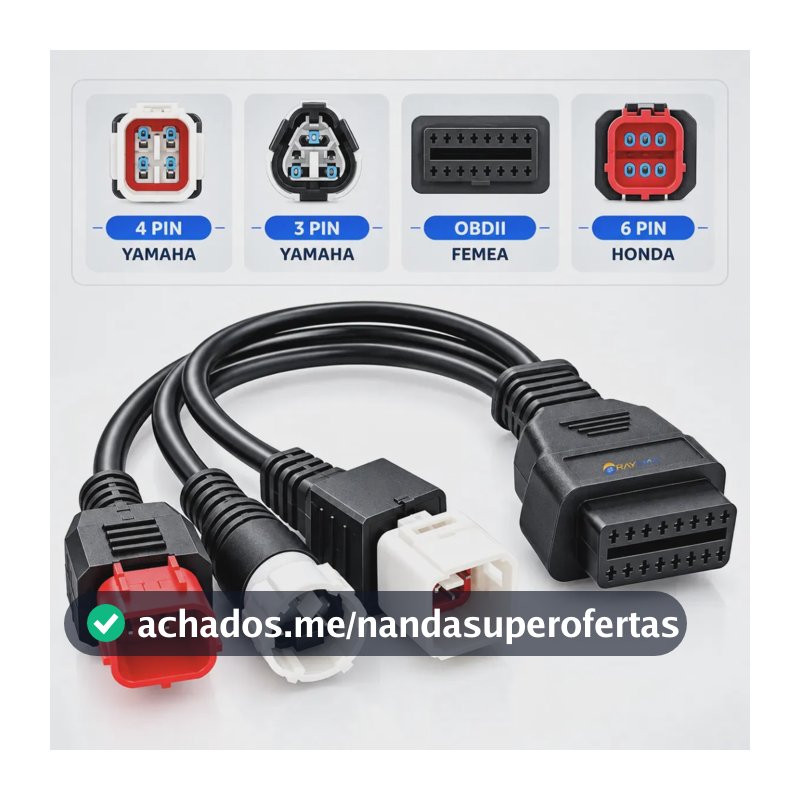 Cabo obd2 para Moto Honda 6 Pinos Euro 5 E Yamaha 3 E 4 KTM Pinos Conector Scanner Diagnósticos falhas