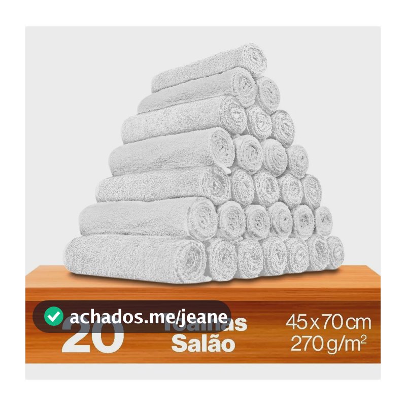 Kit 20 - Toalhas De Rosto Para Salão - Profiline- Cor Branco 20 Brancas